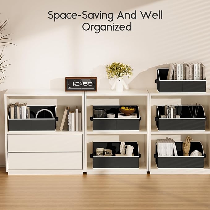 Homsorout Large Closet Organizers and Storage Bins - 10 Pack Trapezoid Storage Baskets for Shelves, Foldable Fabric Baskets w