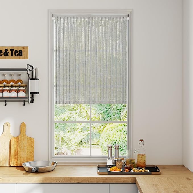 2PCS Small Tension Curtain Rod 16 to 28 Inch,White Short Curtain Rods No Drilling,Loaded Expandable Spring Curtain Rods for K