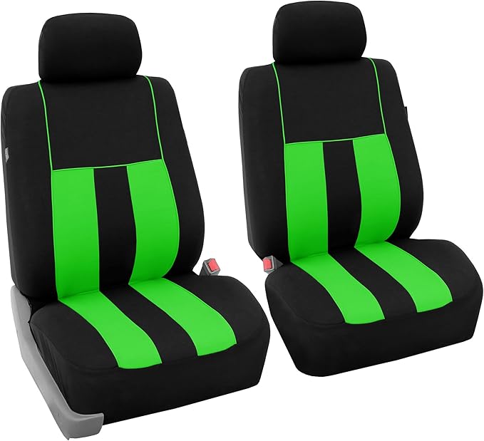 FH Group Car Seat Cover Full Set Striking Striped Car Seat Covers with Front Seat Covers and Rear Split Bench, Universal Fit 