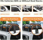 Car Rooftop Cargo Carrier Bag 15 Cubic Feet, 100% Waterproof Heavy Duty Car Roof Bag for All Vehicle with/Without Racks - Anti-Slip Mat, 4 Door Hooks, Storage Bags, 4PCS 3.8CM Straps(Orange)