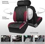 CAR PASS Waterproof Black Red Car seat Covers Front Seat Covers Neoprene Wetsuit,All-Weather Non-Slip Durable,Universal Fit f