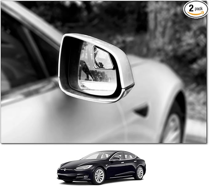Blind Spot Mirrors- Compatible with Tesla Model S Extended View - 2 Piece Set (Left & Right)