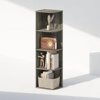 Furinno Reed Corner Shelf, 4-Tier Corner Bookshelf, Book Shelf, Corner Shelves, Storage Rack, for Organization and Storage, H