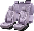 Coverado Seat Covers Full Set, Purple Car Seat Covers, Waterproof Car Seat Cover with Lumbar Support, Leather Car Seat Cushio