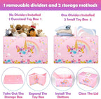 Mabahoo Large Toy Box, Collapsible Sturdy Kids Storage Organizer for Boys Girls, 25"x13"x16" Storage Box with Lids, Toy Chest