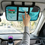 Green Marble Car Sun Visor Organizer, Auto Interior Visor Storage Pouch Holder with Zipper, Multi-Pocket Visor Organizer Storage Universal Cars Accessories for Card, Document