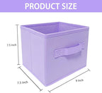 EBIGIC purple storage bins [6 Pack] 9.0"x7.5"x7.5",Mini Storage Box Fabirc Foldable Closet Toy Organizer Collapsible Cloth