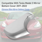 Jaronx Compatible With Tesla Model 3 Mirror Lower Cover 2017-2025,Chrome Left Drive Side Door Wing Rearview Mirror Base Bottom Cover Trim For Tesla Model 3 Accessories(Left)