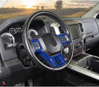 Hoolcar Interior Steering Wheel Cover ABS Trim Compatible with 2010-2017 Dodge RAM Accessories, Blue