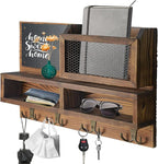 Key Holder for Wall, Mail Organizer Wall Mount with Key Hooks and Wallet Holder, Sunglasses Storage and Dog Leash Hanger, Dec