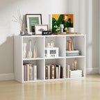 Wooden 6 Cube Storage Organizer with Closed Back Panel, Modern Open Cube Storage Shelf Bookshelf with Compartments, Cube Shel