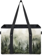Reusable Grocery Bags Heavy Duty Shopping Bags Foldable Large Tote Bags with Long Handles & Hard Bottom
