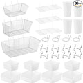 Sieral 30 Pcs Pegboard Organizer Accessories Kit Includes Peg Board Shelving Storage Basket Organizer Bins Hooks Loops Cup wi