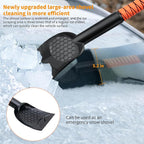 43.3'' Snow Shovel & Snow Brush with Ice Scrapers for Car Windshield,5-in-1 Extendable Thicken Aluminum Tube,180° Pivoting Brush Head & Foam Grip for Christmas, Cars, Trucks, SUVs, Vehicle(Orange