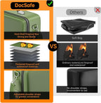 DocSafe Fireproof Document Box with Lock, Hard Case File Organizer with Accordion File Folder, Fireproof Water Resistant Safe