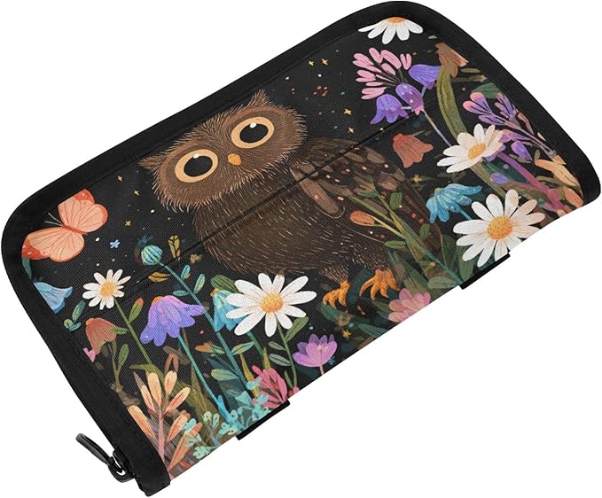 Car Tissue Holder Car Visor Organizer Tissue Box Holder for Car Sun Visor Organizer with Car Vehicle Accessories Essentials Interior for Women Men Black Owl Flowers Butterflies