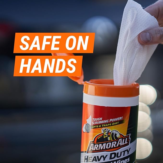 Armor All Heavy Duty Cleaning Wipes, Disposable Car Wipes (75 Count) (Pack of 6)