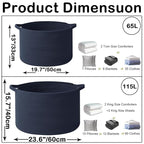 65L Extra Large Woven Cotton Rope Blanket Basket with Handles, Laundry Hamper Storage Bin for Pillows, Comforters,Clothes, To