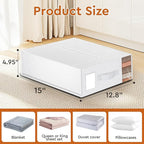 StorageTastic 2 Pack Bed Sheet Closet Organizers and Storage,Sturdy Foldable Storage Containers with Window and Label,Storage