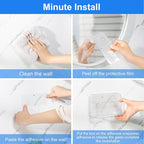Diesisa 3pc Acrylic Wall Mount Organizer, Adhesive Clear Shower Caddies,Acrylic Soap Basket for wall,No Drilling Hang Walls,w