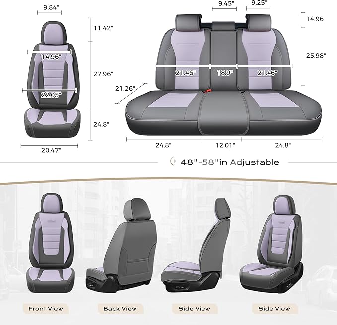 Coverado Car Seat Covers Front, Seat Covers for Cars, Waterproof 2-Pack Car Seat Cushions, Leather Carseat Seat Protectors, U