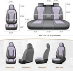 Coverado Car Seat Covers Full Set, Nappa Leather Seat Covers for Cars, Car Seat Protector Car Seat Cushion, Front and Back Se