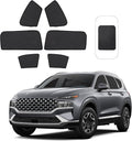 Front Side Half Window Shade Foldable Custom Fit for Hyundai Santa Fe 2019-2023 Car Window Shades for Side Window Sun Shade UV Protection Heat Insulation for Camping Sleeping 6PCS