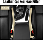 2Pcs Car Seat Gap Filler PU Leather, Auto Crevice Catcher Drop Blocker to Fill The Side Seat and Console Gap, Universal Vehicle Interior Accessories for Car, SUV, Truck (Beige)