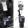 Wireless Car Charger Phone Mount Cup Holder, 3 in 1 15W Fast Charging Auto Clamping Cup Holder Expander for Car, Phone Holder