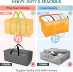BALEINE 2-Pack Oversized Moving Bags with Reinforced Handles, Heavy-Duty Storage Tote for Clothes, Moving Supplies (Light Yel