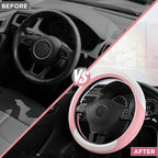 Road Comforts Steering Wheel Cover – Breathable Leather Steering Wheel Cover, Anti-Slip Grip, Universal Fit 14.5” to 15”, Hea