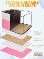 BALEINE 4 Pack Fabric Closet Storage Bins for Shelves, Linen Closet Organizers and Storage, Decorative Baskets for Organizing
