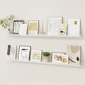 Picture Ledge Shelf, Solid Pine Wood Floating Shelves Set of 2, 48 Inches Nursery Book Shelves for Toys Storage, Kids Bookshe