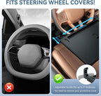 Extendable Steering Wheel Tray Desk for Laptop & Tablet, Adjustable Car Dining Table with Locking Clip Support, Portable Wheel Desk for Eating, Working, Travel