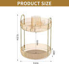 360 Rotating Makeup Organizer - Large-Capacity Skincare & Makeup Storage with 2-Tier Perfume Organizers, Cosmetic Dresser & M