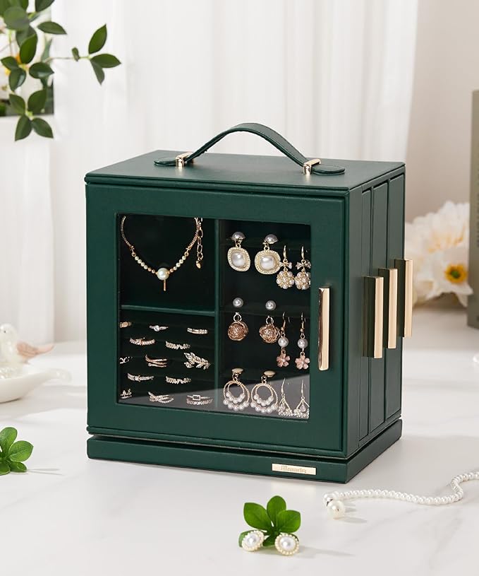 Homde Jewelry Box for Women Large: Rotating Organizer for Ring Earring Necklace Bracelet - 7 Drawers Storage for Dresser (For