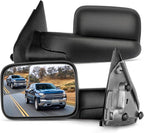 SCITOO fit for Towing Mirrors 2003 2004 2005 2006 2007 2008 for Dodge for Ram 1500 2500 3500 2002 for Dodge for Ram 1500 2009 for Dodge for Ram 2500 3500 Truck Black Manual Side View Pair Mirrors