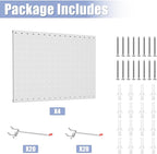 WALMANN 12 x 16 in Metal Pegboard Panels and Hooks for Garage, Tool Organizer Pegboard with Hook - Compatible with 1/8" & 1/4