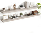 55 Inch Floating Shelves, 8 Inch Deep Floating Shelves for Wall, Hanging Shelf with Invisible Brackets, Deep Shelves for Bath
