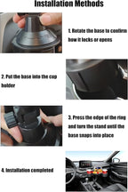 Cup Holder Expander for Car, Degrees Rotate Adjustable Surface Car Tray Table and Drink Holders with Coaster, Apply to All Au