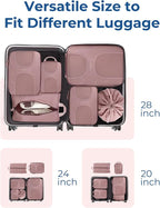 BAGSMART Compression Packing Cubes, 6 Set Packing Cubes for Suitcases, Lightweight Suitcases Organizers Bag Set & Compression