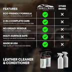 Tesla Leather Seat Cleaner & Conditioner, Made in the USA, Tesla Cleaning Kit Interior V egan Conditioner Electric Vehicle In