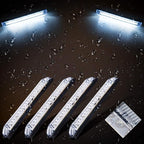 NPAUTO 4Pcs 8" White Led Utility Light Bar 18 LED Utility Strip Waterproof Boat Bow Light Marine Navigation Light 12V