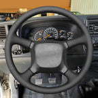 MEWANT DIY Black Solid Embossed Faux Leather Steering Wheel Cover for Chevy Silverado 1500 Astro Blazer C/K Kodiak S10