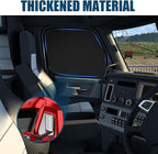 Side Window Sun Shade for Freightliner Cascadia 2018-2026, Custom Fit 210T Reflective Sunshade for Semi Truck, 6-Layer Heat Insulation Privacy Protector, Block 99% UV Rays, 2PCS