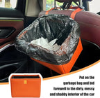 Car Trash Can, Leather Foldable Large Capacity Vehicle Hanging Garbage Bin Organizer, Waterproof Auto Interior Storage Bag Container Accessories, Universal for SUV Sedan Truck (Orange)