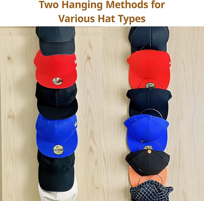 LINFIDITE 15 Pack Hat Rack Hanger Holder Organizer Closet Hanging Baseball Cap Display Storage Rack for Scarves Handbags Towe