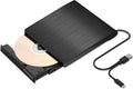 External CD/DVD +/-RW Drive for Laptop, USB 3.0 & USB-C Portable CD DVD Writer Burner Reader, Ultra-Slim External DVD Drive Compatible with PC, MacBook Pro/Air, Windows 11/10/8/7, Linux(Black)