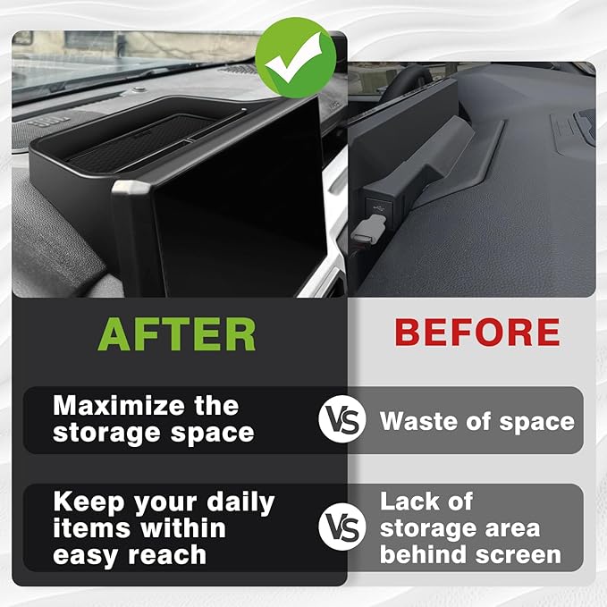 Muslogy Dashboard Storage Box Compatible with 2024-2026 Tacoma & 2025 2026 4Runner Accessories Center Console Organizer w/14-inch Screen for Limited Trailhunter TRD Pro (14 Inch Screen Only) (Black)