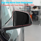 Jaronx Compatible with Tesla Model Y Side Mirror Cover Replacement 2020 2021 2022 2023 2024, Left Driver Side Black Door Wing Rearview Mirror Cover Cap for Tesla Model Y Accessories-Glossy Black